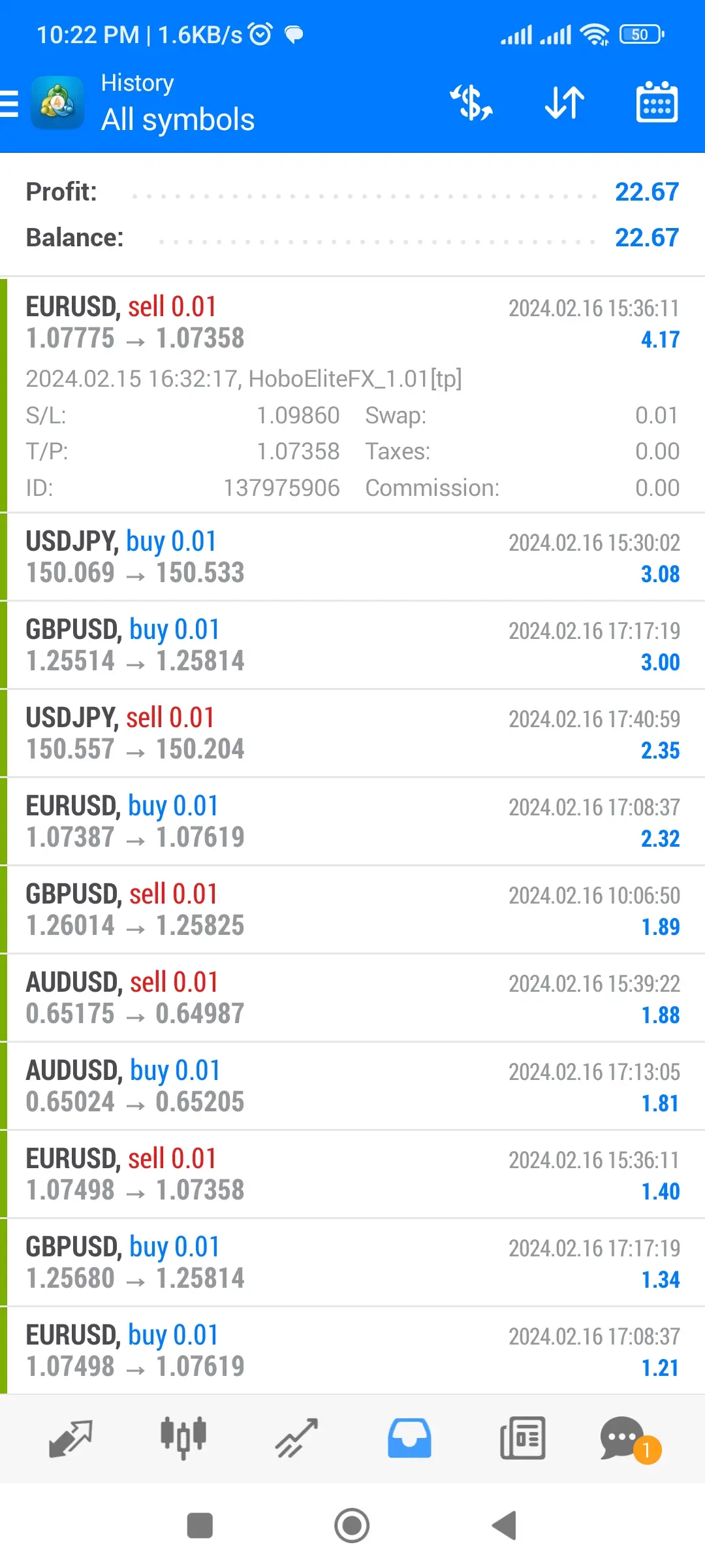 forex trading bot profit screen shot 3